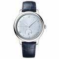Dress Watch with silver dial and blue leather strap 41mm product photo