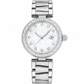 Ladies Dress Watch 34mm Silver-Tone Metal with Mother-of-Pearl Dial