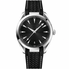 Relógio casual com mostrador preto, 41 mm