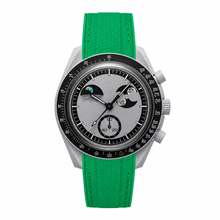 Relógio esportivo casual com pulseira de borracha verde