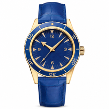 Relógio com mostrador azul e caixa dourada, 41 mm