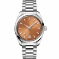 Dress watch with copper dial and stainless steel bracelet, 38mm case size