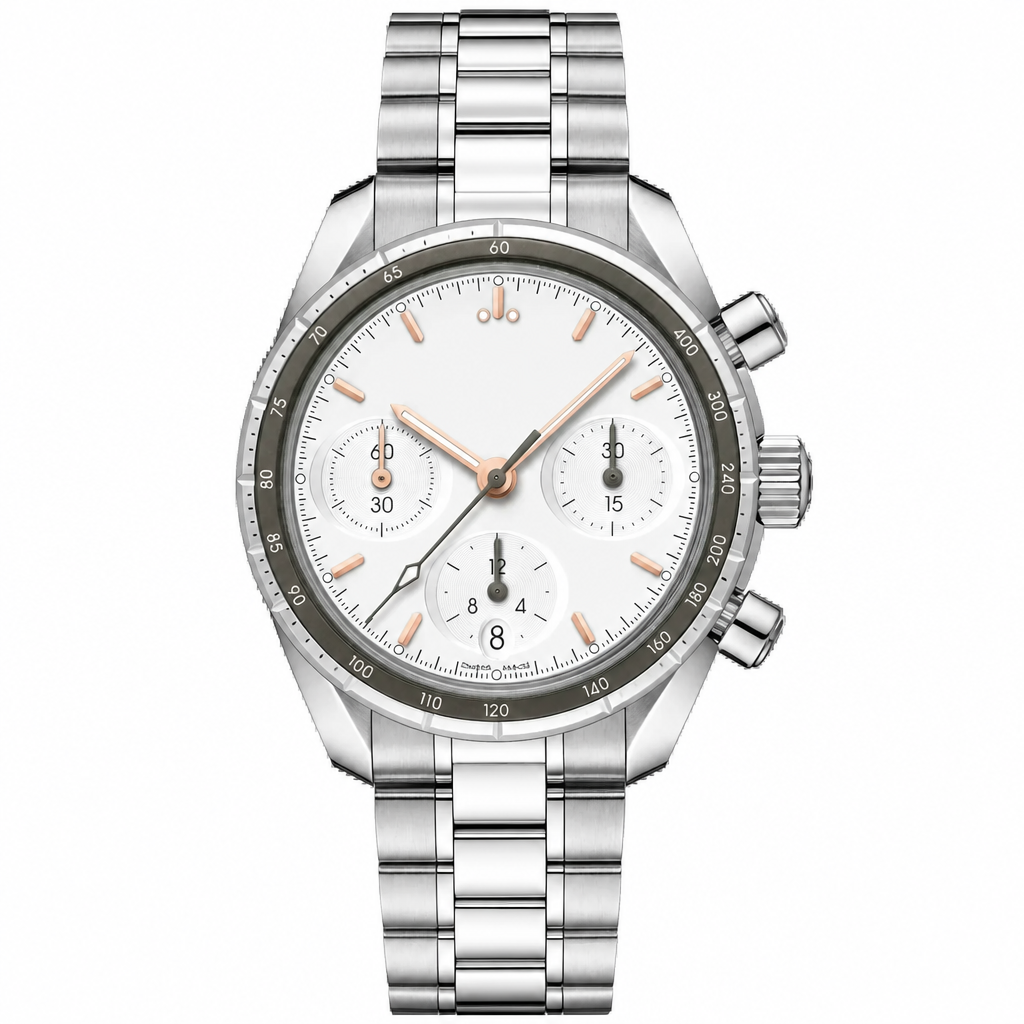 Chronograph Watch with silver dial and stainless steel bracelet 38mm
