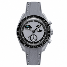 Relógio esportivo-casual cinza com pulseira de borracha