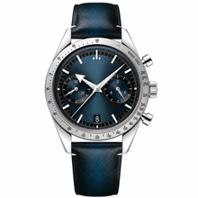 Relógio cronógrafo com mostrador azul, 41 mm