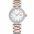 Two-Tone Dress Watch 34mm with mother-of-pearl dial and gemstone hour markers, metal bracelet