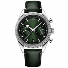 Relógio cronógrafo com mostrador verde, 41 mm