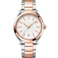 Two-tone metal 41mm watch with white dial and date window