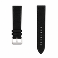 Black suede leather watch strap with silver buckle 20mm