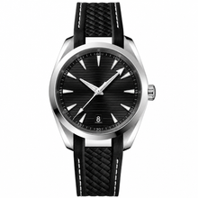 Relógio casual com mostrador preto, 38 mm