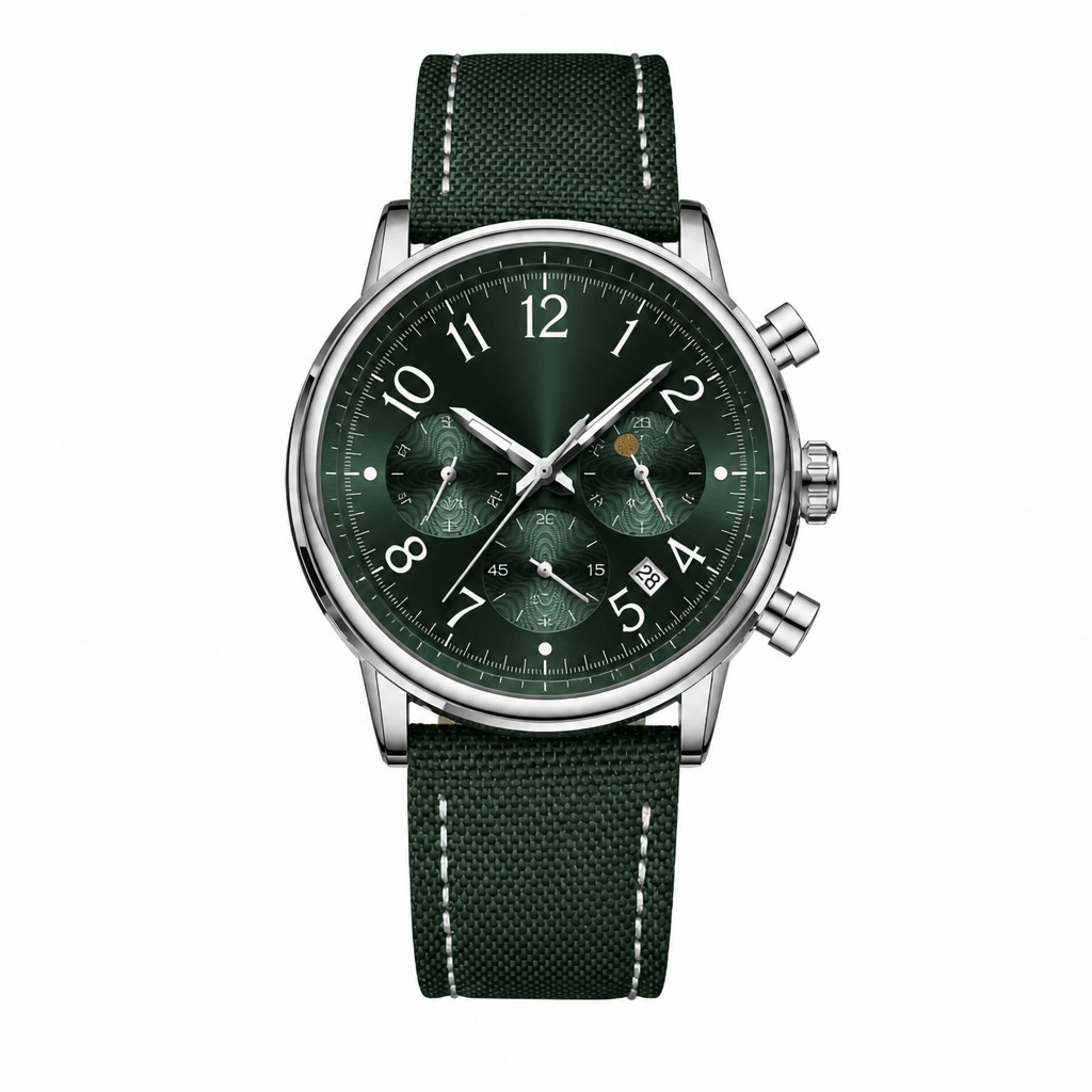 Racing Chronograph Watch Green Steel product photo