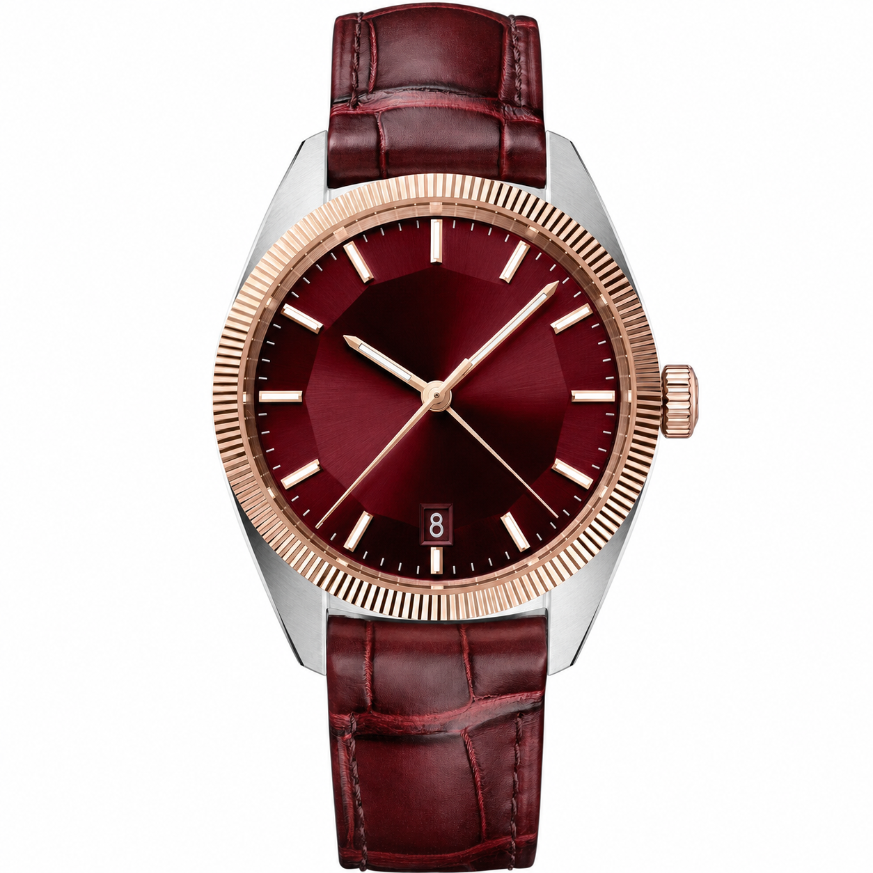 Calendar Dress Watch Burgundy Leather 41mm product photo