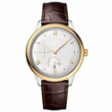 Relógio social de 41 mm com pulseira de couro marrom