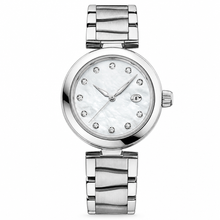Relógio feminino de vestir prateado, 34 mm