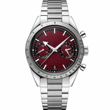 Relógio cronógrafo em metal prateado, 41 mm