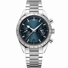 Relógio esportivo cronógrafo com mostrador azul, 41 mm