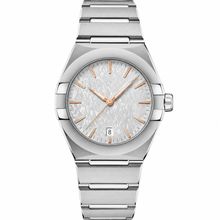 Relógio social masculino em aço branco, 39 mm