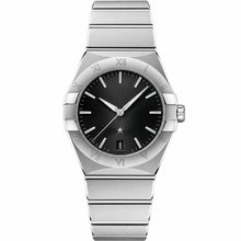 Relógio social masculino em aço preto, 36 mm