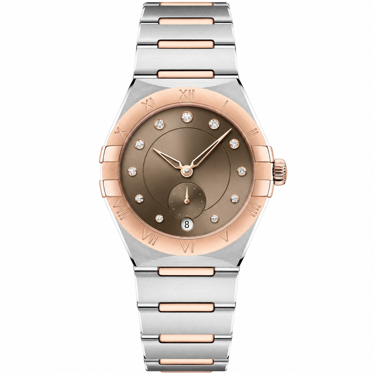 Ladies Small Seconds Watch Taupe Two-Tone Steel 34mm product photo
