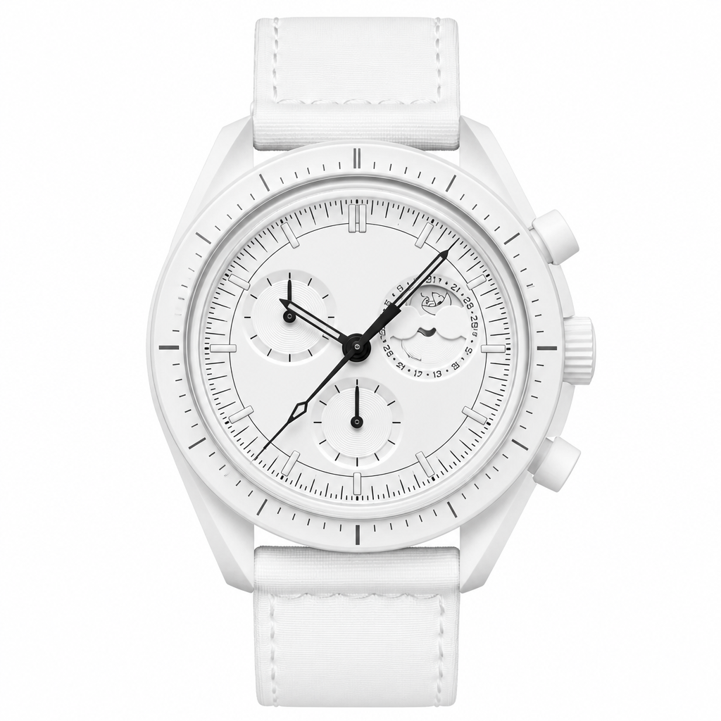 Calendar Dress Watch White Steel product photo