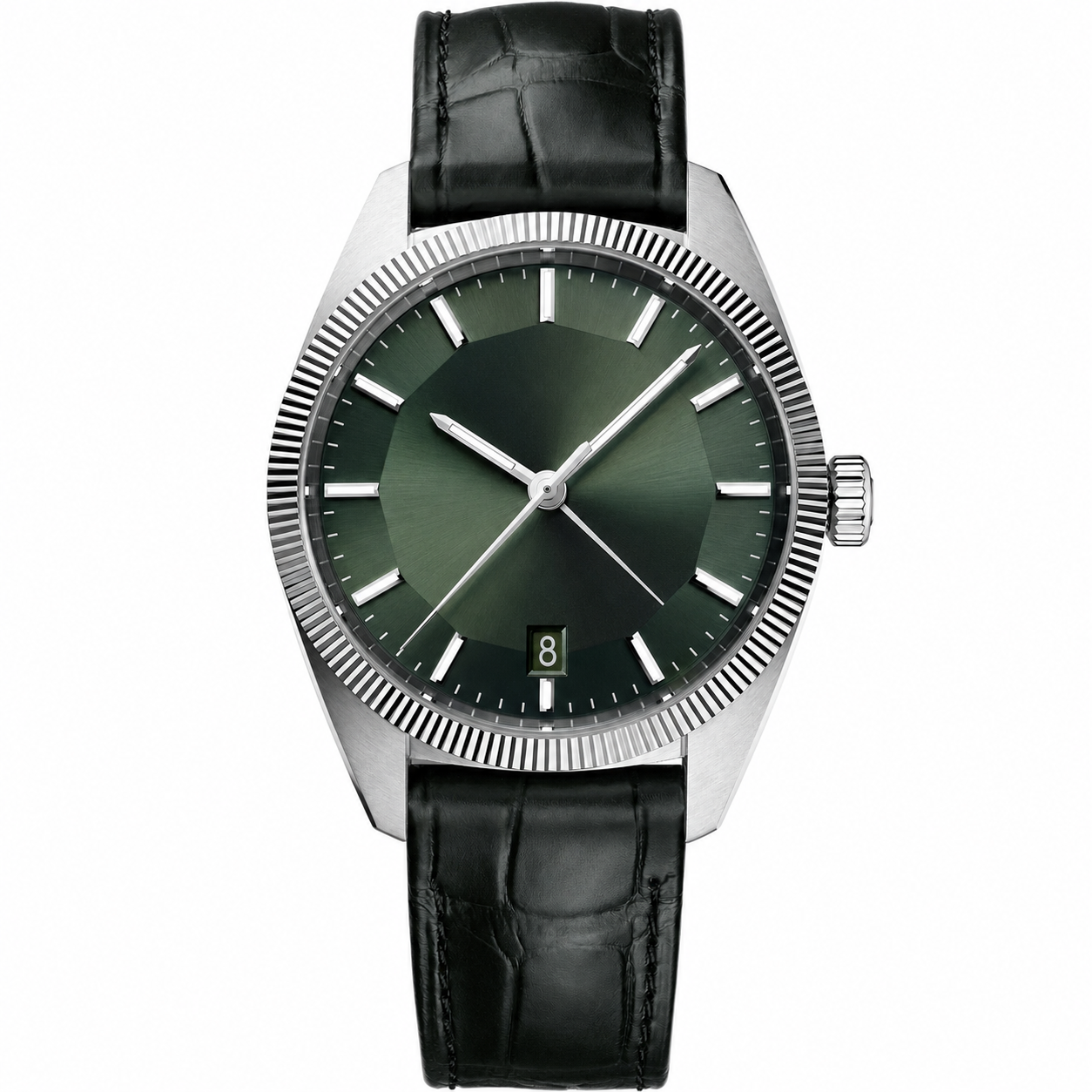 Calendar Dress Watch Green Black Leather 41mm product photo
