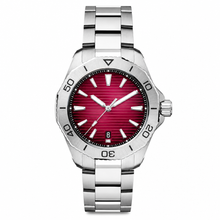Relógio esportivo casual com mostrador vermelho de 40 mm