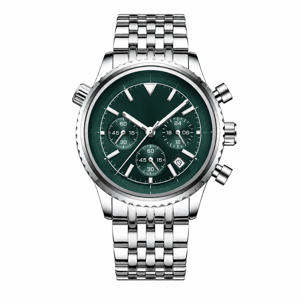 Racing Chronograph Watch Green Steel product photo