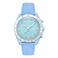 Light Blue Dress Watch with Leather Strap product photo