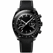 Relógio cronógrafo preto, 44 mm
