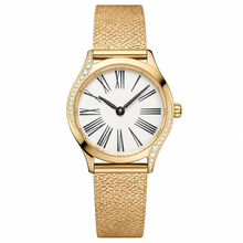 Relógio feminino de vestir em tom dourado, 26 mm