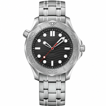 Relógio estilo mergulhador com mostrador preto, 42 mm
