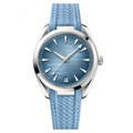 41mm watch with blue textured dial and light blue silicone strap product photo