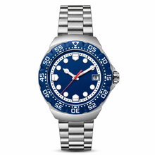 Relógio esportivo com mostrador azul, 43 mm