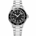 Dive style watch 42mm black dial on stainless steel bracelet product photo