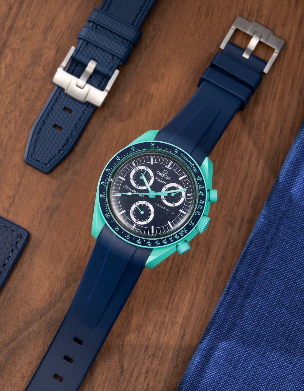 Polar Lights watch blue strap detail